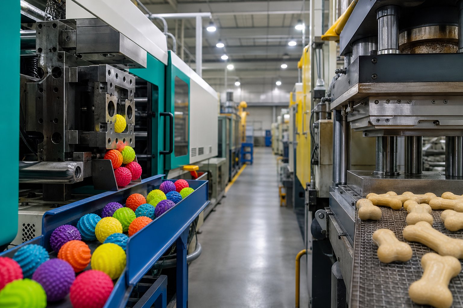 TPR injection molding and rubber vulcanizing area in one factory